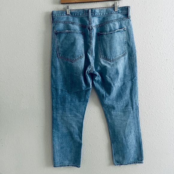 Agolde Light Wash Blue Denim Riley High Rise Straight Crop Jeans Women's Size 32 - Picture 5 of 7